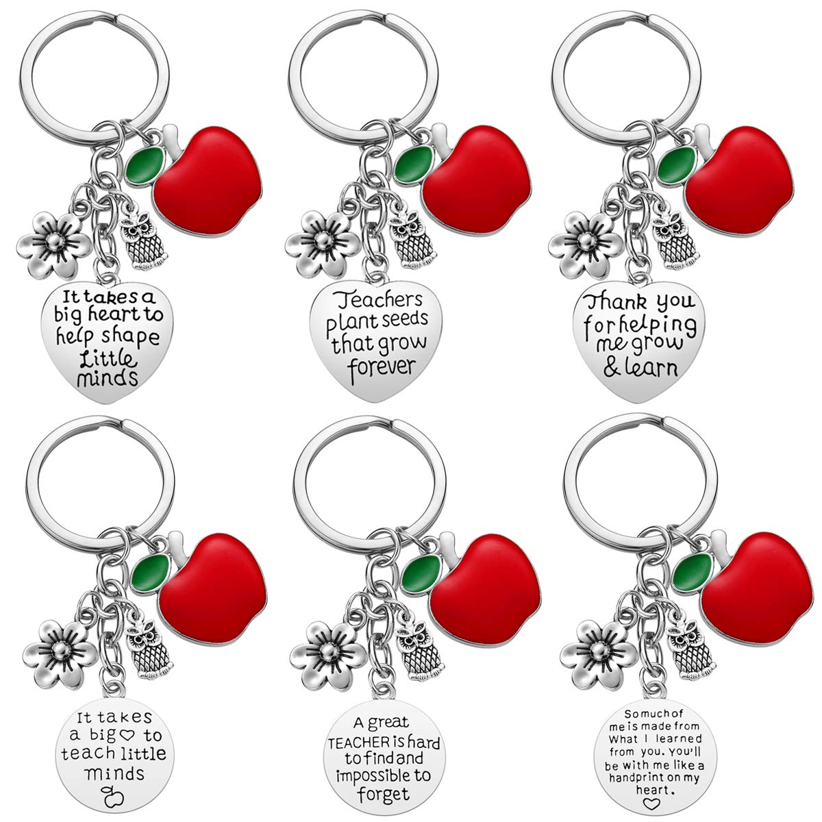 Lehrer-Geschenke für Frauen – 6 Stück Lehrer-Schlüsselanhänger, Lehrer, Wertschätzung, Dankeschön Geschenke für Lehrer, Geburtstag, Valentinstag, Weihnachten, Geschenk für Lehrer grau Lehrer-Geschenke für Frauen – 6 Stück Lehrer-Schlüsselanhänger, Lehrer, Wertschätzung, Dankeschön Geschenke für Lehrer, Geburtstag, Valentinstag, Weihnachten, Geschenk für Lehrer grau von iJuqi