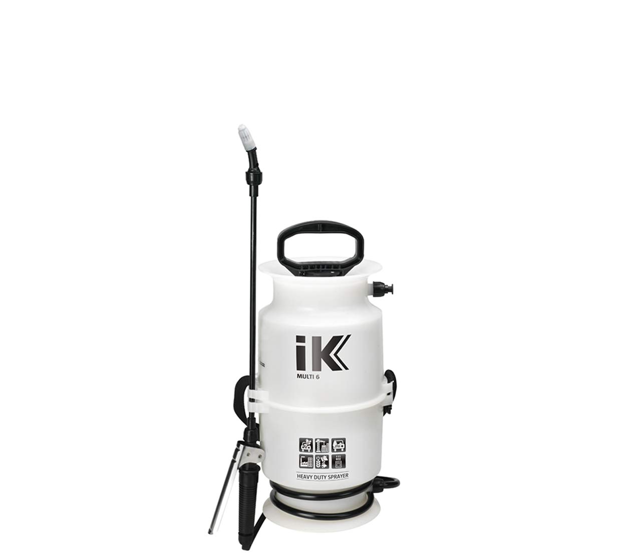 ｉＫ IK Multi 6 - Drucksprüher Säurebeständig - Metallgriff - Sicherheitsventil - Schultergurt - 6L Behälter - Für Reinigungs-, Garten- und Pflanzenprodukte von ｉＫ