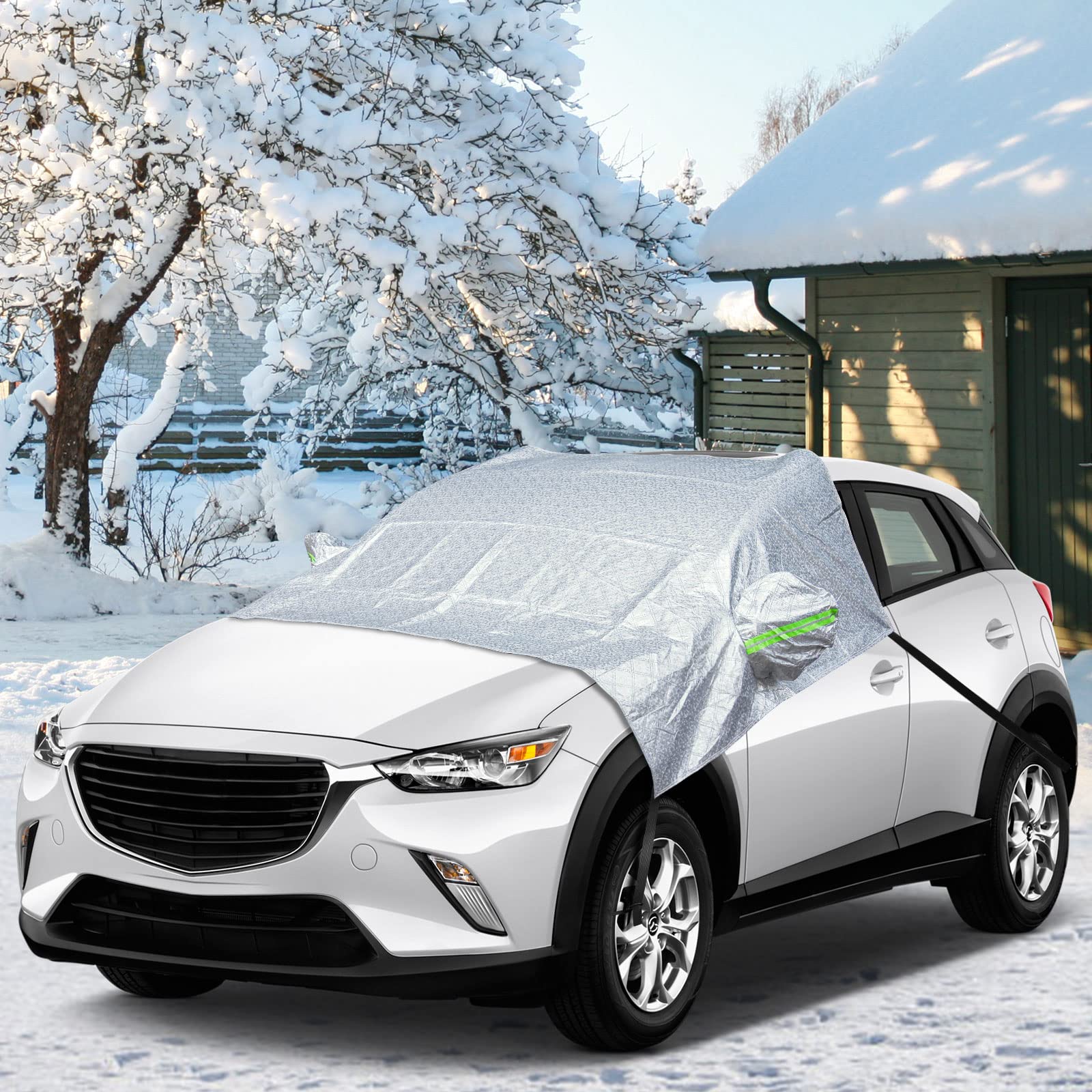 iKALULA Frontscheibe Abdeckung, Auto Scheibenabdeckung Winterschutz Faltbare Windschutzscheiben Autoabdeckung Eisschutzfolie für Sommer Winter gegen Sonne Staub Frost EIS Schnee,148 * 238cm iKALULA Frontscheibe Abdeckung, Auto Scheibenabdeckung Winterschutz Faltbare Windschutzscheiben Autoabdeckung Eisschutzfolie für Sommer Winter gegen Sonne Staub Frost EIS Schnee,148 * 238cm von iKALULA