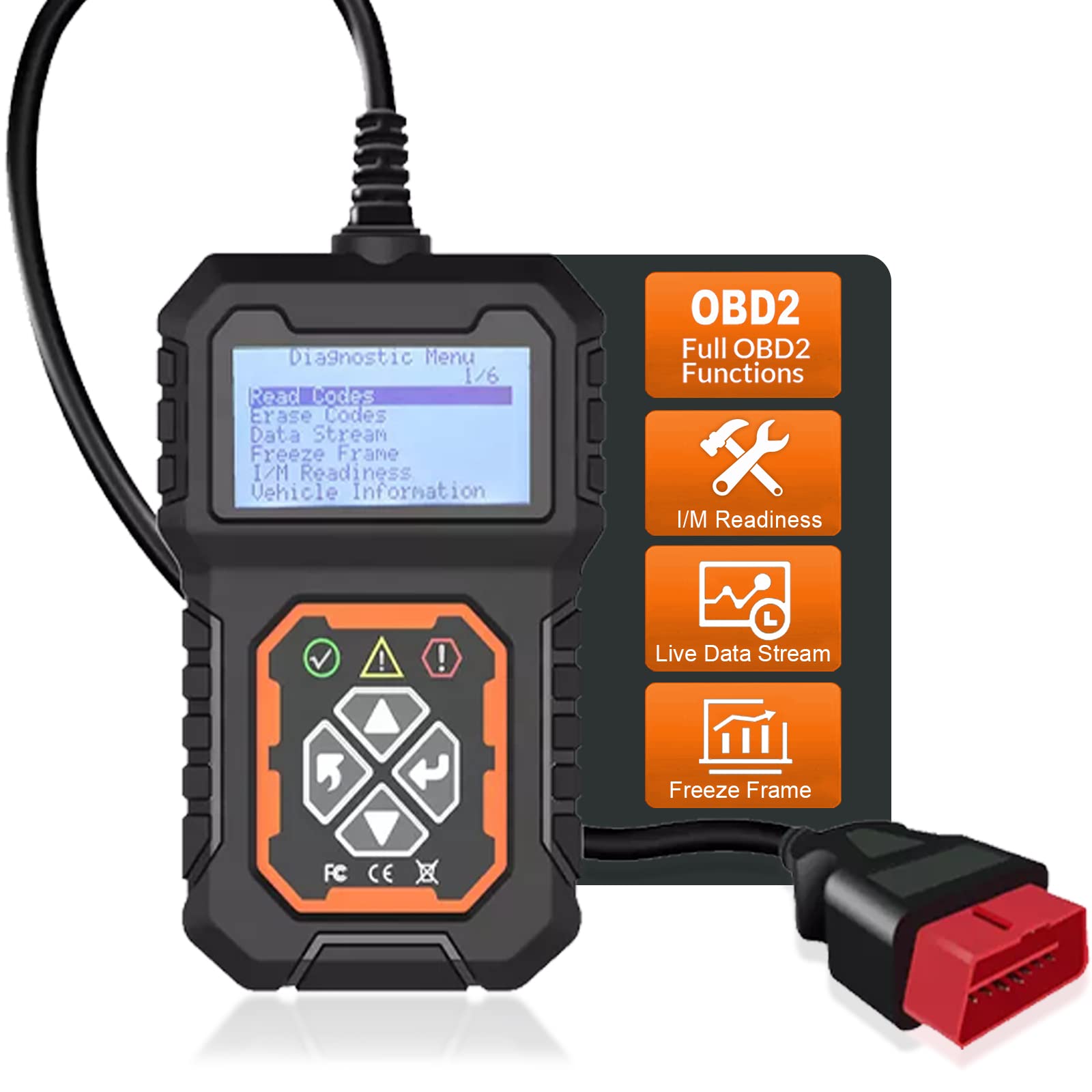 OBD2 Automatisches Diagnosewerkzeug für Car Code Reader, OBD2 Car Code Scanner Checked Engine Light Fehlercode Reader Scanner kann alle OBDII Protokollautos diagnostizieren von iKiKin