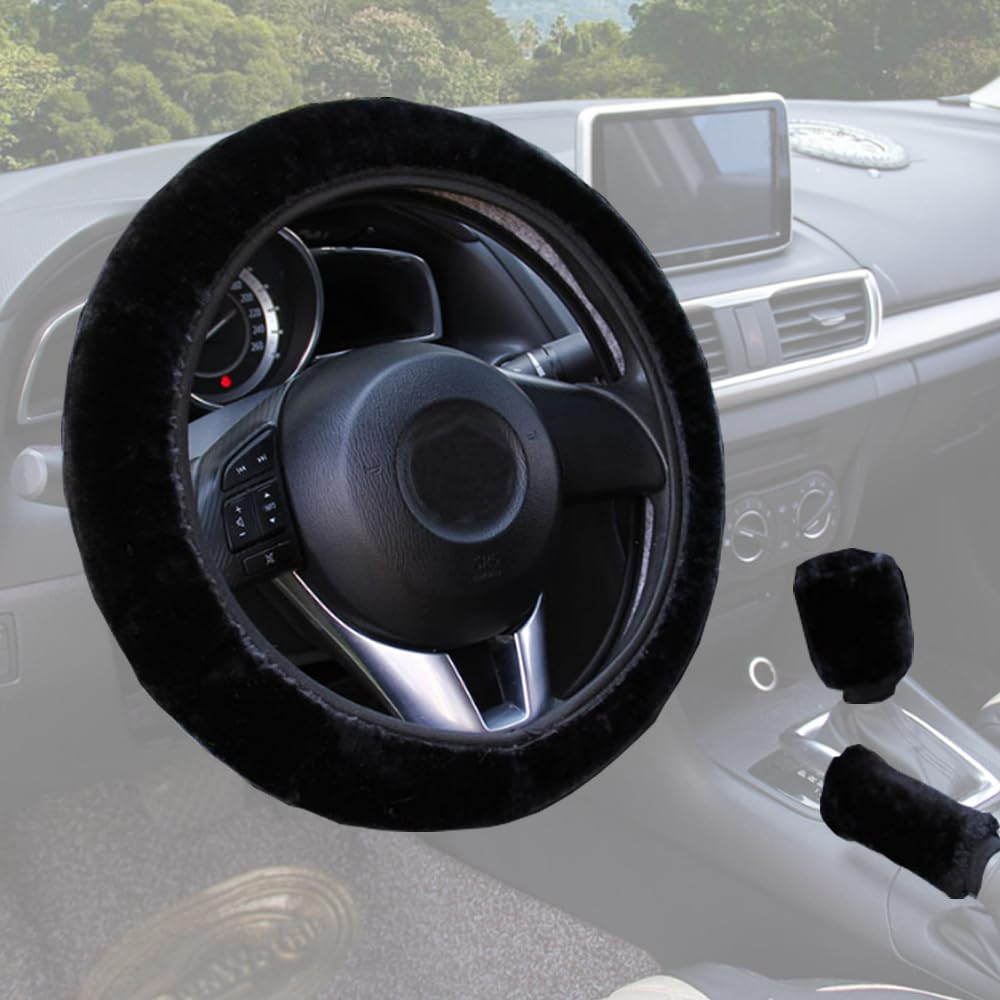 Plüsch Auto Lenkradhülle mit Handbremsgriff Schalthebelmanschette Abdeckungen Fell Lenkradbezug Winter Warme Auto Lenkradabdeckung Weich Lenkradbezug Winter Warme Auto Lenkradabdeckung 37-38cm Plüsch Auto Lenkradhülle mit Handbremsgriff Schalthebelmanschette Abdeckungen Fell Lenkradbezug Winter Warme Auto Lenkradabdeckung Weich Lenkradbezug Winter Warme Auto Lenkradabdeckung 37-38cm von iNelihoo