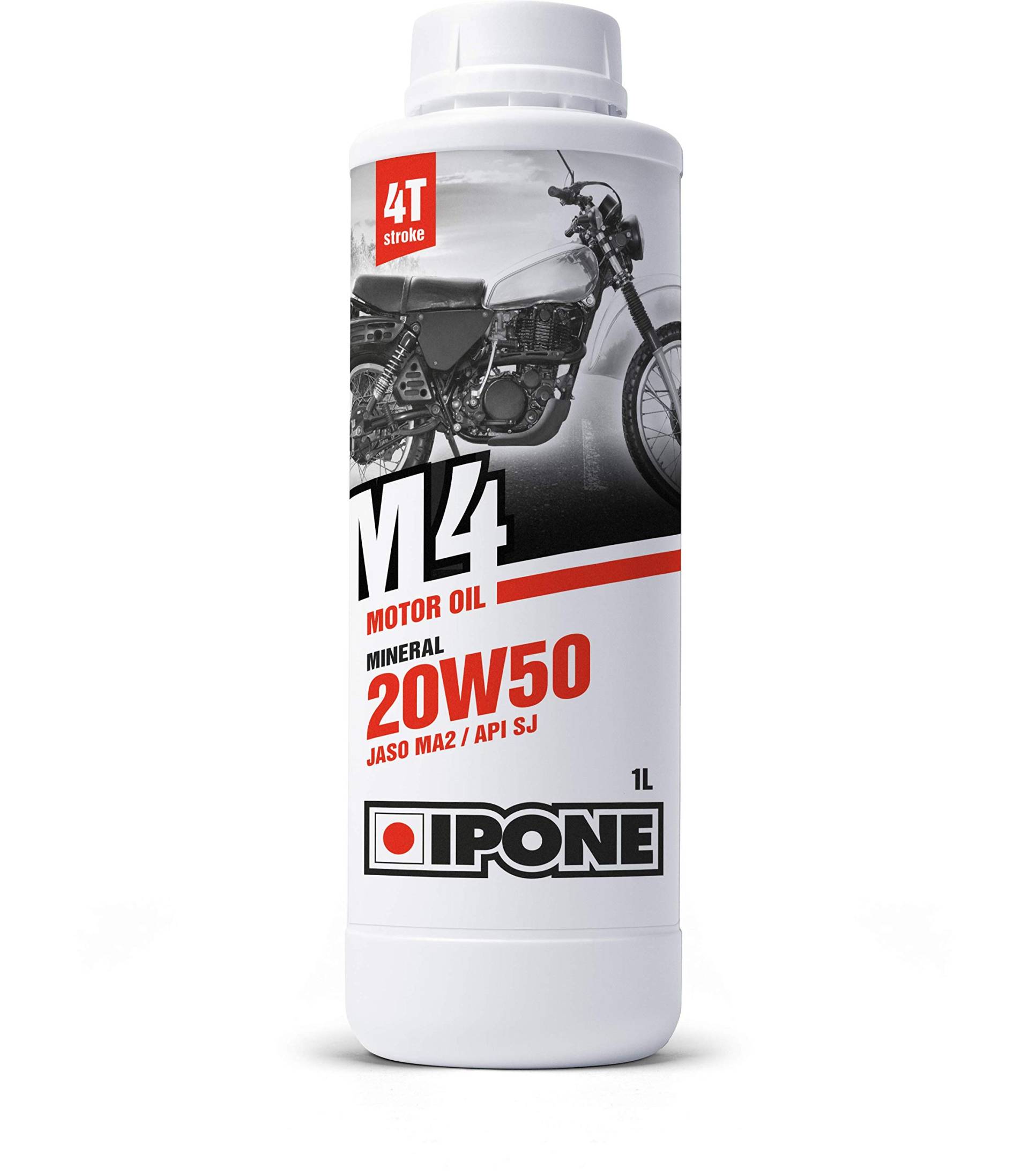 IPONE - 4-Takt-Motorradöl 20W50 M4-1 Liter-Kanister - Mineralisch - Verschleißfestigkeit und Schutz des Motors von Ipone