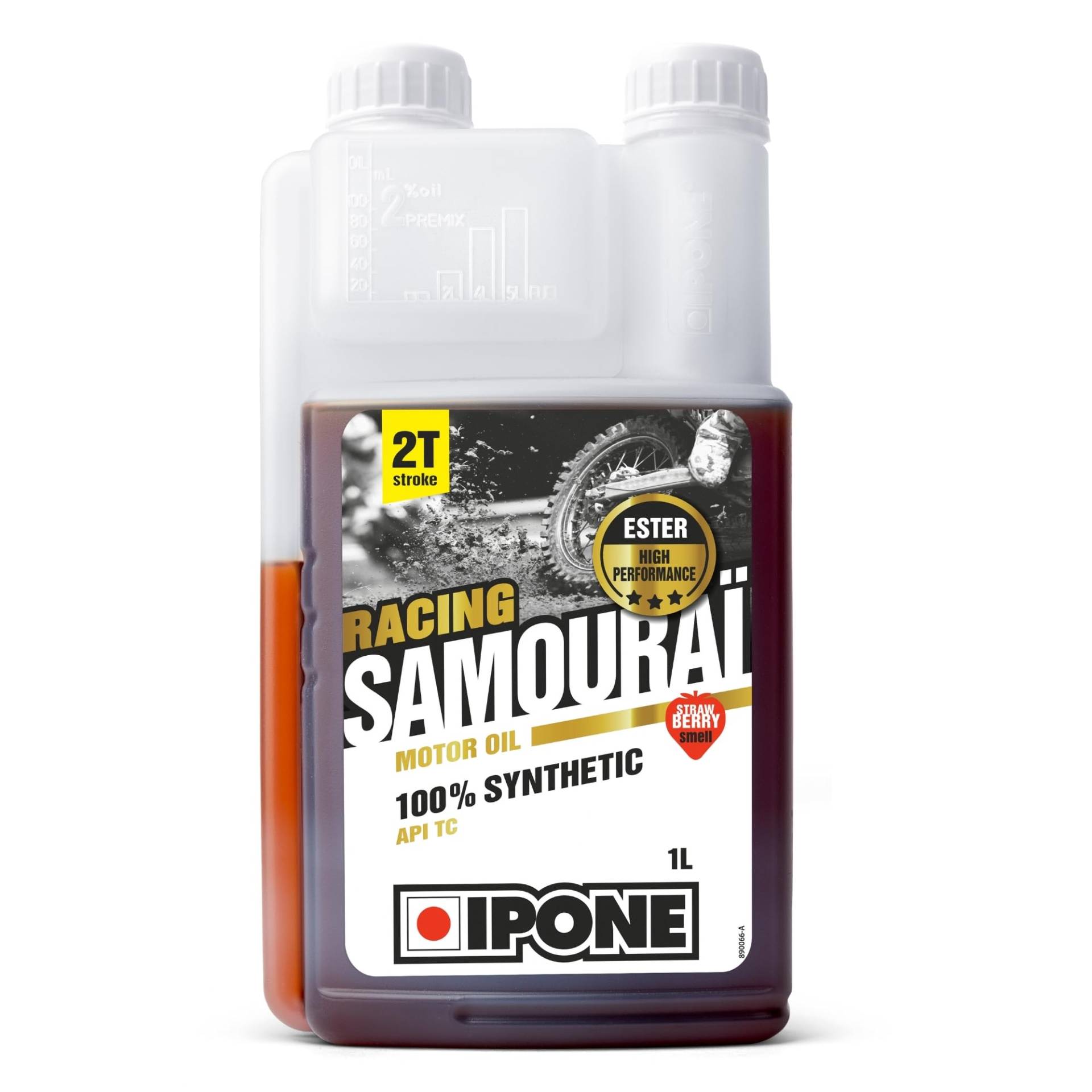 IPONE – Samourai Racing Erdbeere Motoröl ZT Motorrad – Vollsynthetisch mit Ester – Hochleistungs-Schmierstoff – 1 Liter Dosierkanister von Ipone