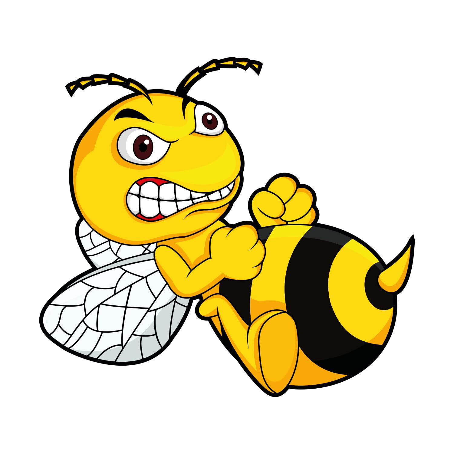 Aufkleber Böse Biene Angry Bee I 15 x 13 cm groß I gelber Sticker Wespe nach rechts I für Auto LKW Motorrad Moped Mofa Roller Helm Notebook Laptop I wetterfest - kfz_511 von iSecur