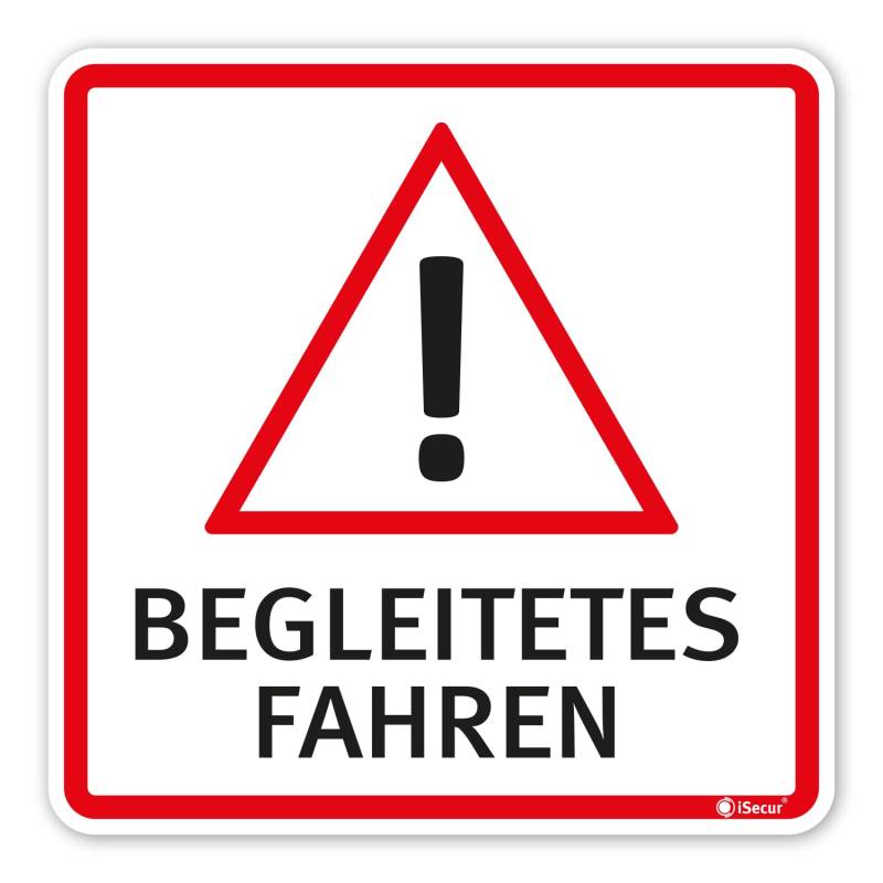Auto-Magnet-Schild Begleitetes Fahren I 10 x 10 cm I Achtung Vorsicht Fahr-Anfänger I für Kfz I wetterfest, magnetisch I kfz351 von iSecur