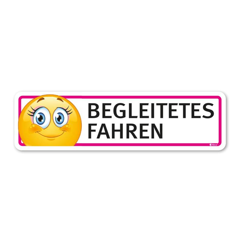 Auto-Magnet-Schild Begleitetes Fahren I 15 x 4 cm I Achtung Vorsicht Fahr-Anfänger I für Kfz I wetterfest, magnetisch I kfz341 von iSecur