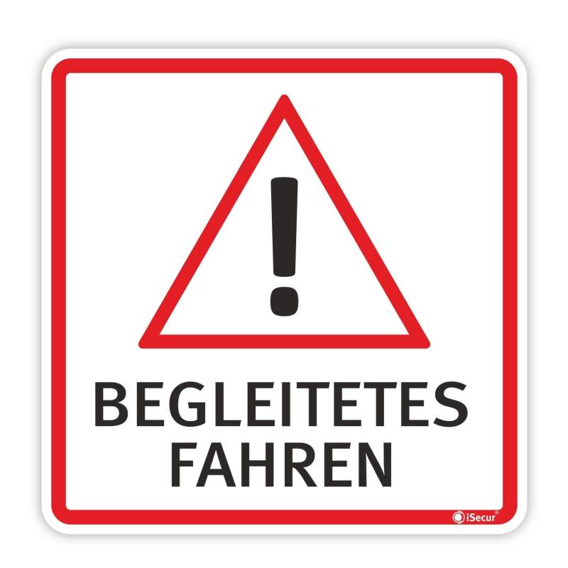Auto-Magnet-Schild Begleitetes Fahren I 8 x 8 cm I Achtung Vorsicht Fahr-Anfänger I für Kfz I wetterfest, magnetisch I kfz_349 von iSecur