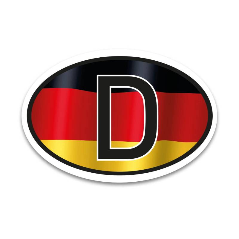 D Aufkleber Länderkennzeichen Deutschland Flagge Sticker - 17,5 x 11,5 cm DIN genormt - PKW LKW Wohnmobil Auto Motorrad - kfz716 von iSecur