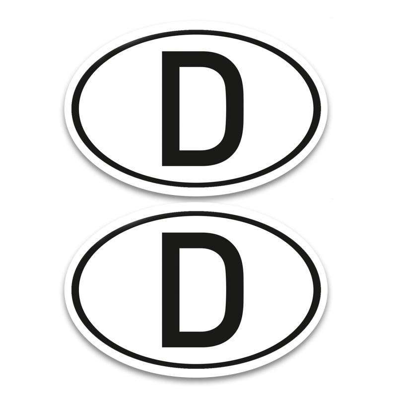 D Magnet Länderkennzeichen 2-er Set Deutschland Schwarz & Weiß - 17,5 x 11,5 cm DIN genormt - PKW LKW Wohnmobil Auto - verpflichtend außerhalb der EU - kfz760 von iSecur