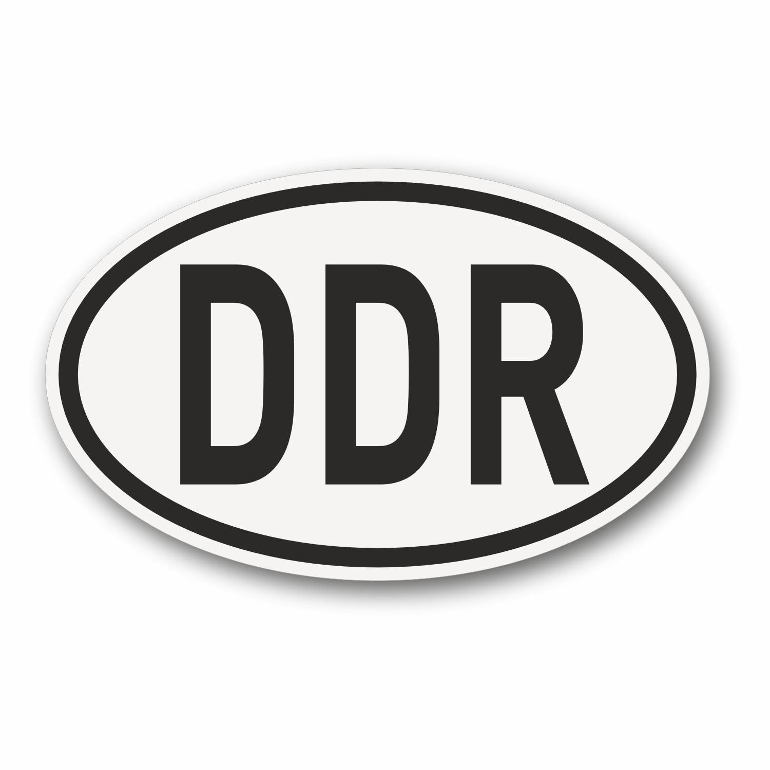 DDR Magnet Länderkennzeichen DDR Abzeichen Schwarz Weiß - 145 x 90 mm - leicht anbringen und Wieder abnehmen I PKW LKW Wohnmobil Moped Motorrad Auto - kfz_730 von iSecur