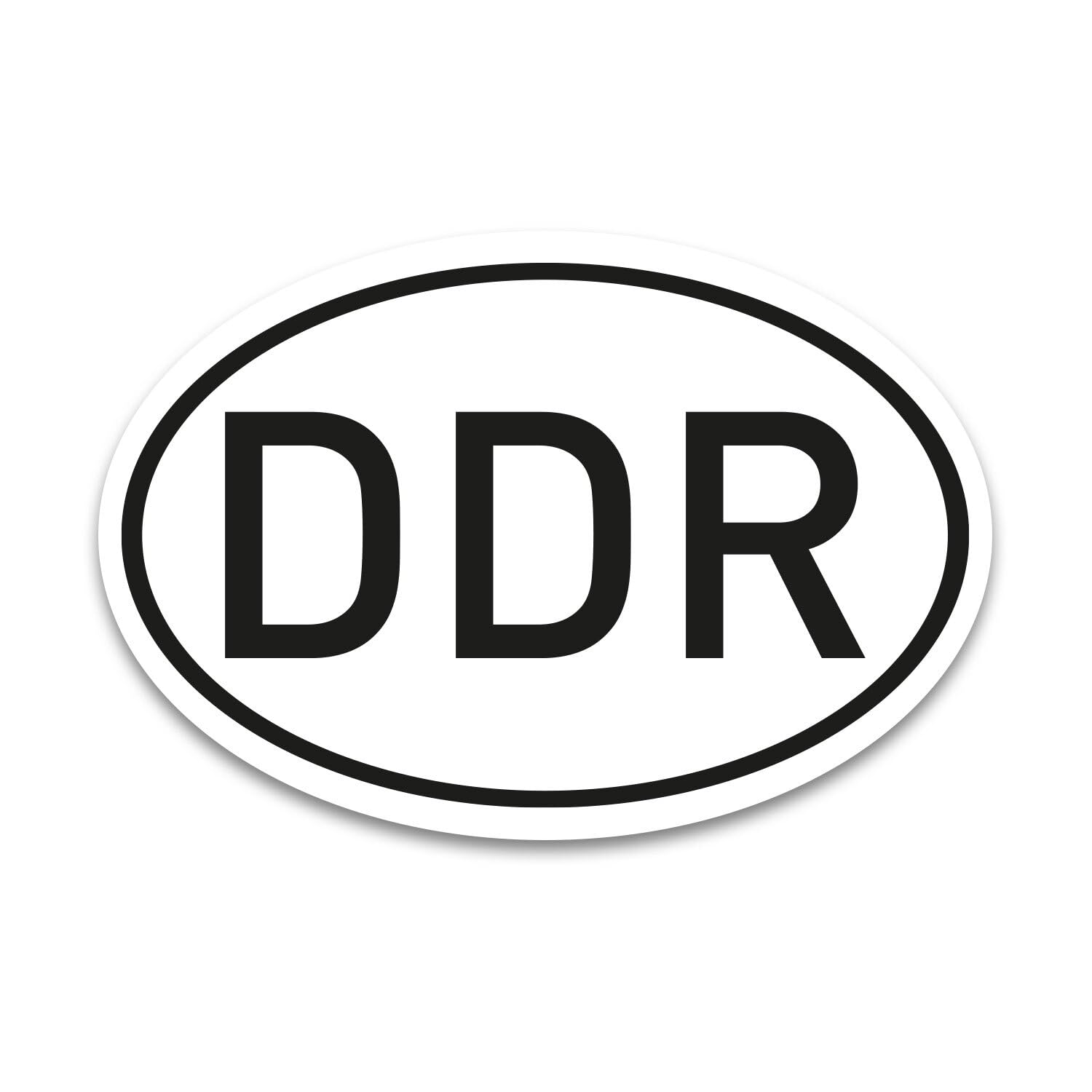 DDR Magnet Länderkennzeichen in Schwarz-Weiß - 17,5 x 11,5 cm DIN genormt - PKW LKW Wohnmobil Moped Motorrad Auto - UV-Schutzlaminiert und Wetterfest - kfz_729 von iSecur