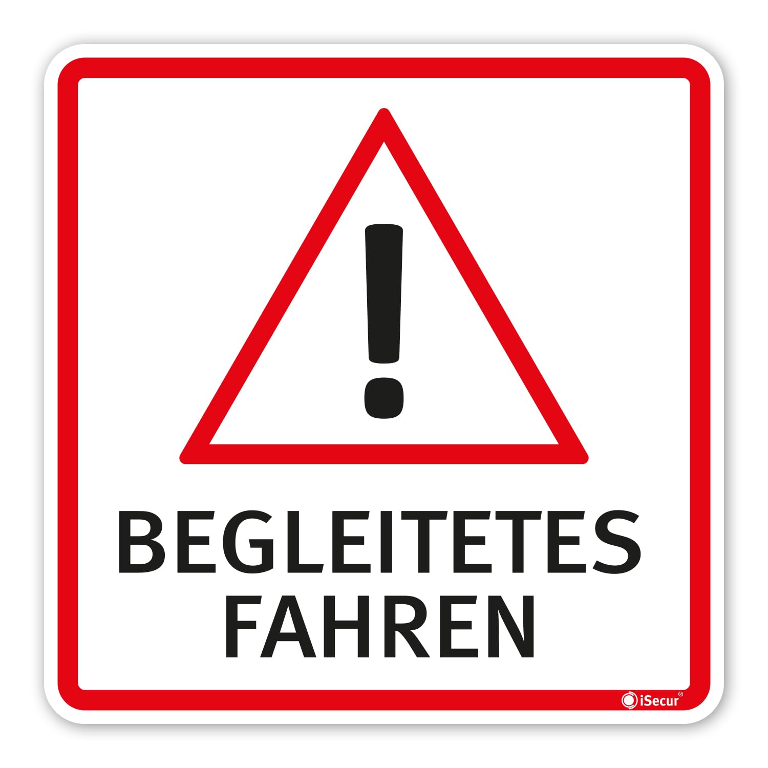 Fahrzeug-Aufkleber Begleitetes Fahren I 10 x 10 cm I Achtung Vorsicht Fahr-Anfänger I für Kfz Auto I wetterfest, selbstklebend I kfz350 von iSecur