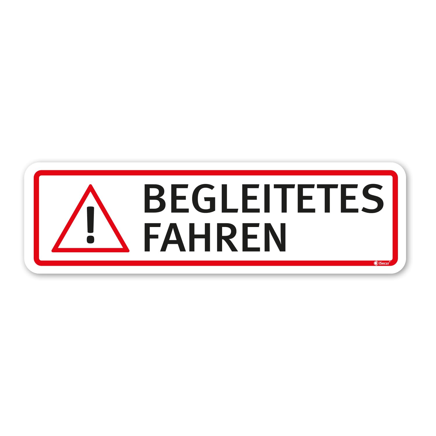 Fahrzeug-Aufkleber Begleitetes Fahren I 15 x 4 cm I Achtung Vorsicht Fahr-Anfänger I für Kfz Auto I wetterfest, selbstklebend I kfz344 von iSecur