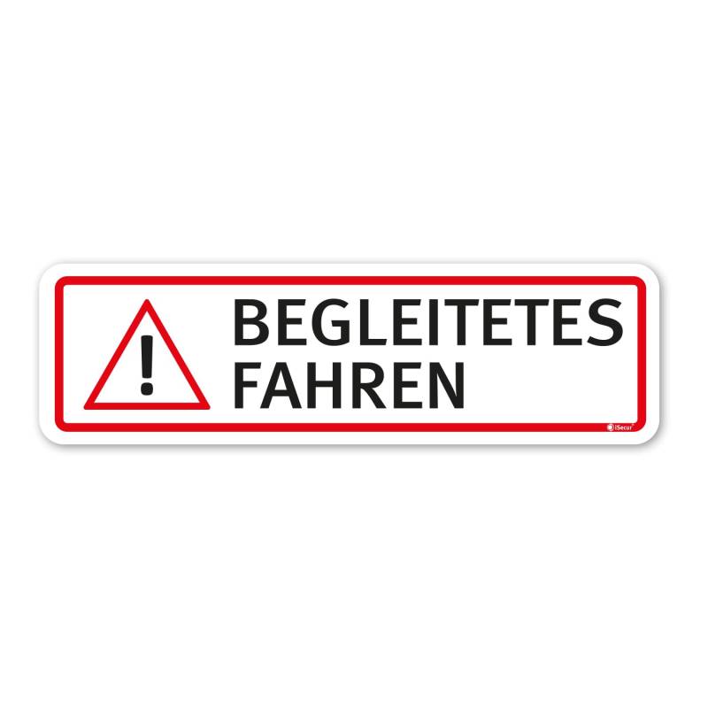 Fahrzeug-Aufkleber Begleitetes Fahren I 15 x 4 cm I Achtung Vorsicht Fahr-Anfänger I für Kfz Auto I wetterfest, selbstklebend I kfz344 von iSecur