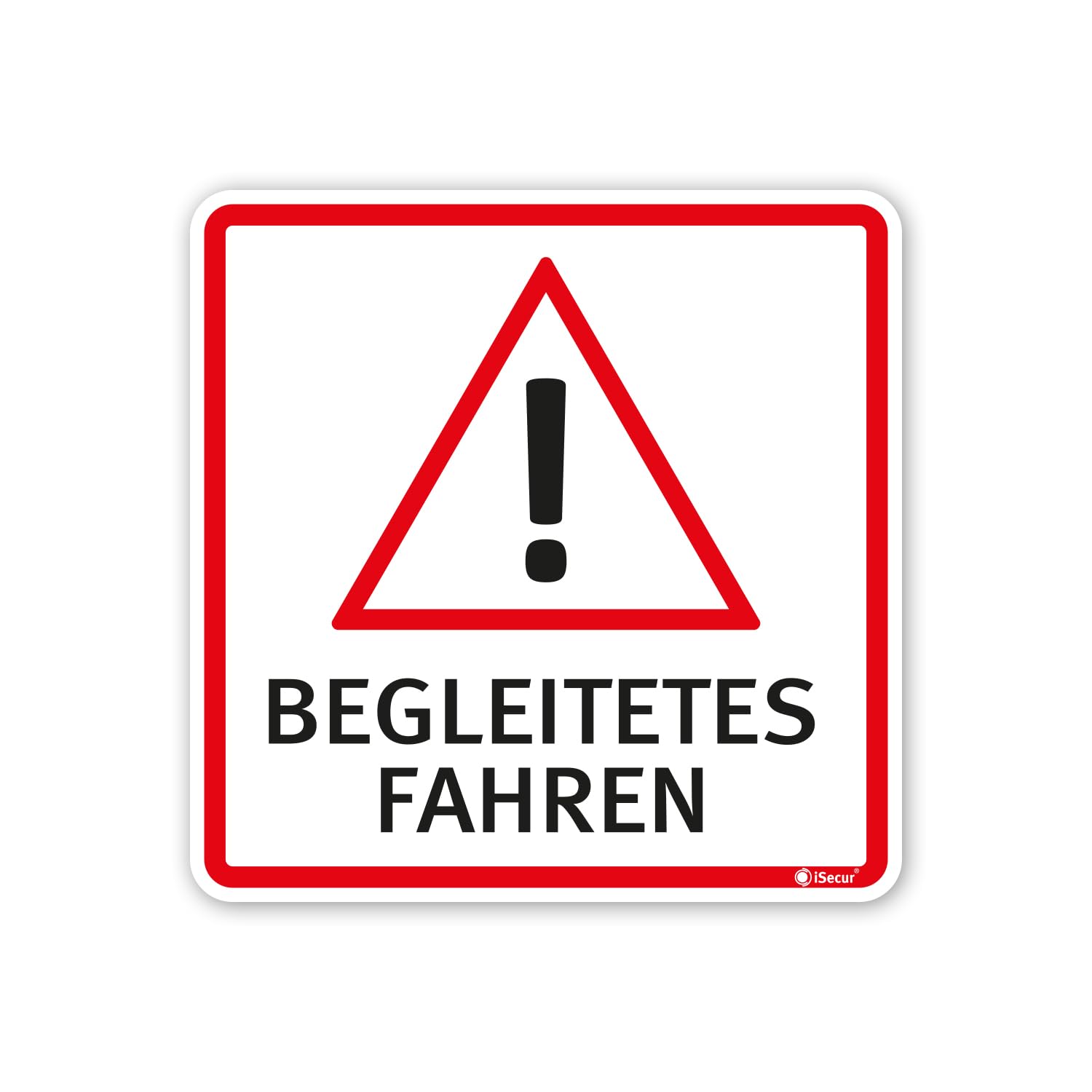 Fahrzeug-Aufkleber Begleitetes Fahren I 8 x 8 cm I Achtung Vorsicht Fahr-Anfänger I für Kfz Auto I wetterfest, selbstklebend I kfz348 von iSecur