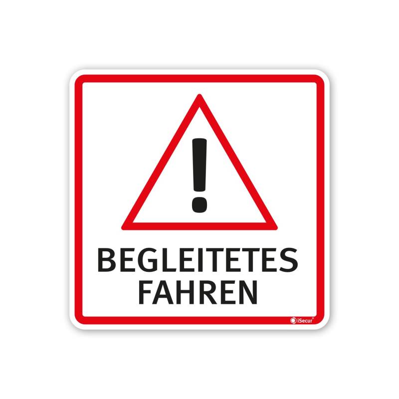Fahrzeug-Aufkleber Begleitetes Fahren I 8 x 8 cm I Achtung Vorsicht Fahr-Anfänger I für Kfz Auto I wetterfest, selbstklebend I kfz348 von iSecur