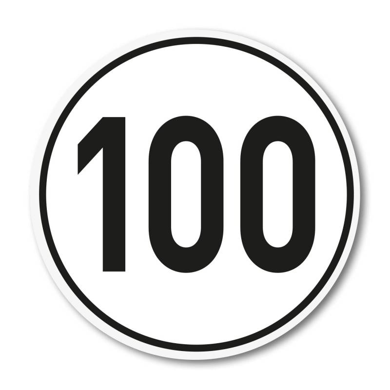 100 km/h Aufkleber I Größe Ø 20 cm I Geschwindigkeitsaufkleber I kfz758 von iSecur