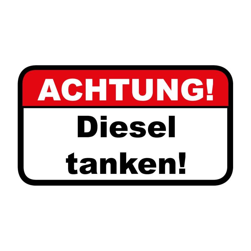 iSecur 5er Set Hinweis-Aufkleber Achtung! Diesel tanken! I hin445 I 67 x 37 mm I Auto-Aufkleber Warnung Falschtanken Fahrzeug-Sticker für KFZ LKW von iSecur