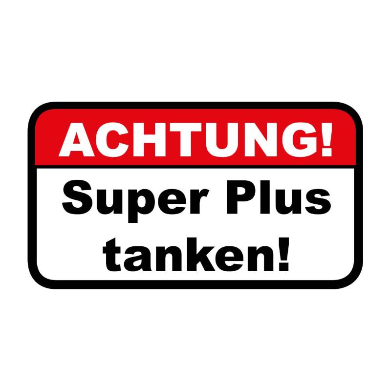 iSecur 5er Set Hinweis-Aufkleber Achtung! Super Plus tanken! I hin451 I 67 x 37 mm I Auto-Aufkleber Warnung Falschtanken Fahrzeug-Sticker für KFZ LKW von iSecur