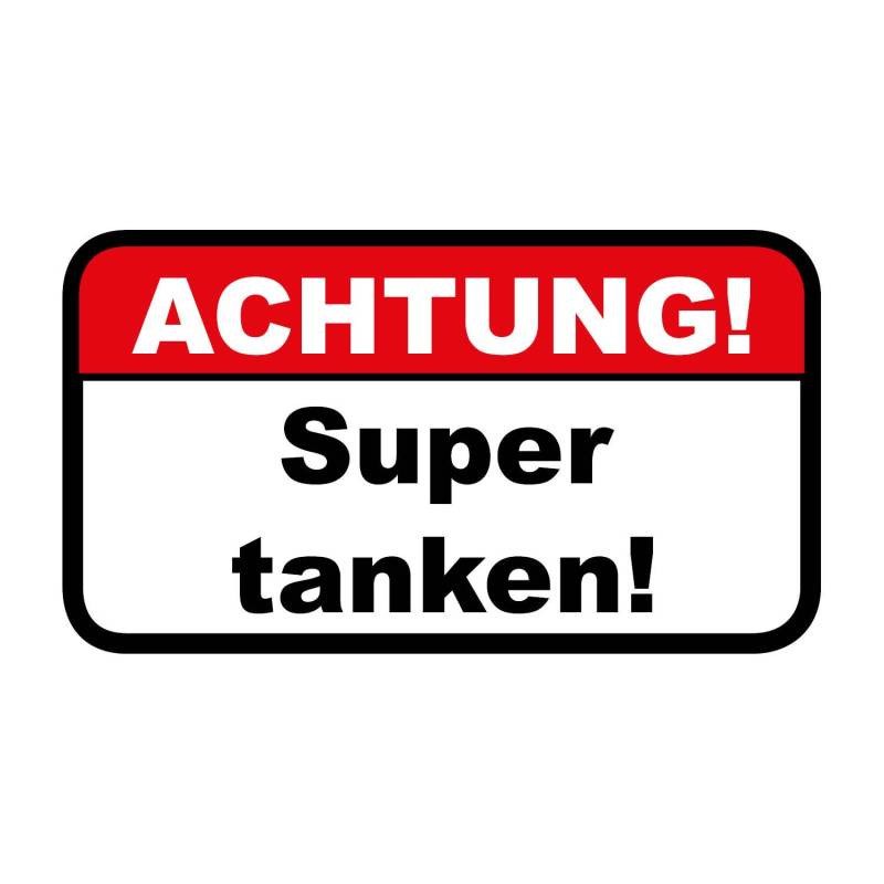 iSecur 5er Set Hinweis-Aufkleber Achtung! Super tanken! I hin448 I 67 x 37 mm I Auto-Aufkleber Warnung Falschtanken Fahrzeug-Sticker für KFZ LKW von iSecur
