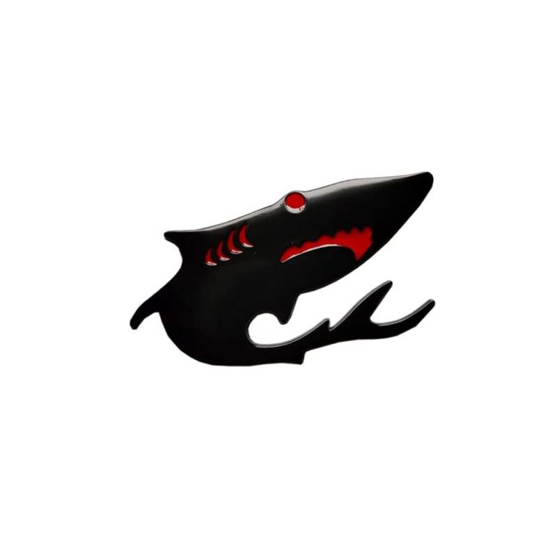 iSpchen 3D Autoaufkleber Haifisch Metall-Aufkleber Haifisch Emblem Kratzaufkleber fürs Auto, Wasserfeste Selbstklebende Autoaufkleber Autos Motorrad Fahrzeug Dekoration,Schwarz,1 Stück von iSpchen