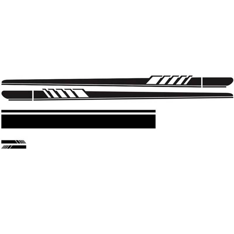 iSpchen 5 Stück Autoaufkleber Universal Auto Motorhaube Aufkleber Streifen Seitenschweller Seitenaufkleber Auto Rückspiegel Dekoration Wasserdichter Karosserie Aufkleber Styling Sticker PVC Schwarz von iSpchen
