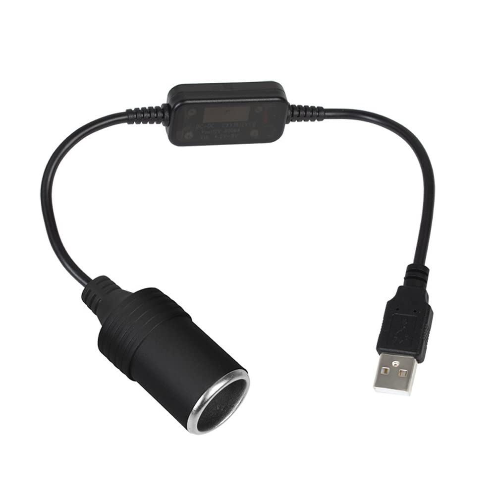 iSpchen 5V USB A-Stecker auf 12V Kfz Zigarettenanzünder Konverter Adapter Stecker auf Buchse USB Zigarettenanzünder Kabel Adapter für Auto Feuerzeuge GPS elektronische Geräte,0.3M von iSpchen