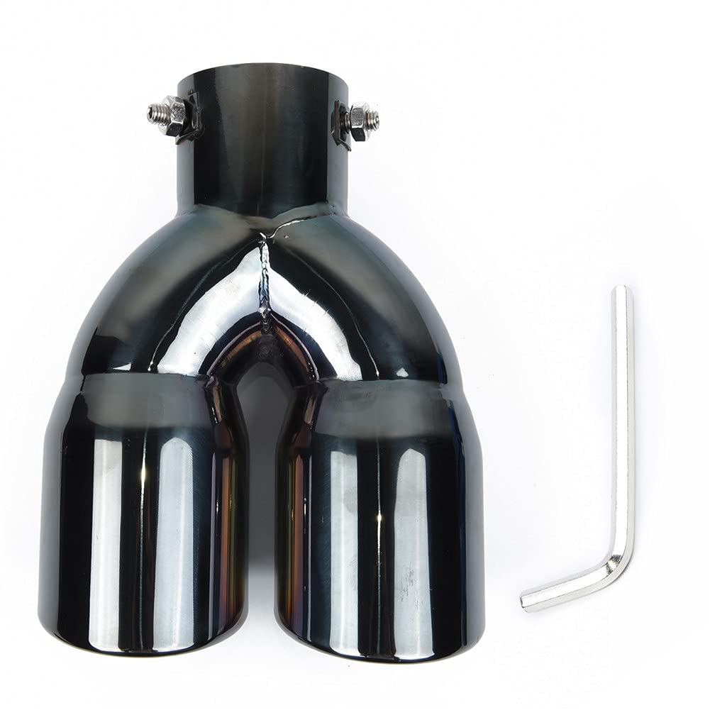 iSpchen Auto Auspuffblende Dopperohr Edelstahl Auspuff Blende Schalldämpfer Endrohr Auspuffblenden Universal Auspuffrohr Auspuffendrohr Heckschalldämpfer 63mm,Schwarz iSpchen Auto Auspuffblende Dopperohr Edelstahl Auspuff Blende Schalldämpfer Endrohr Auspuffblenden Universal Auspuffrohr Auspuffendrohr Heckschalldämpfer 63mm,Schwarz von iSpchen