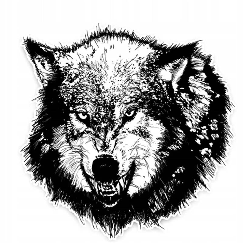 iSpchen 3D Wolfskopf Realistisch Aufkleber Auto Seitenaufkleber Motorhaube Karosserie Wolf Head Emblem Abziehbilder Styling Dekoration Wohnmobil von iSpchen