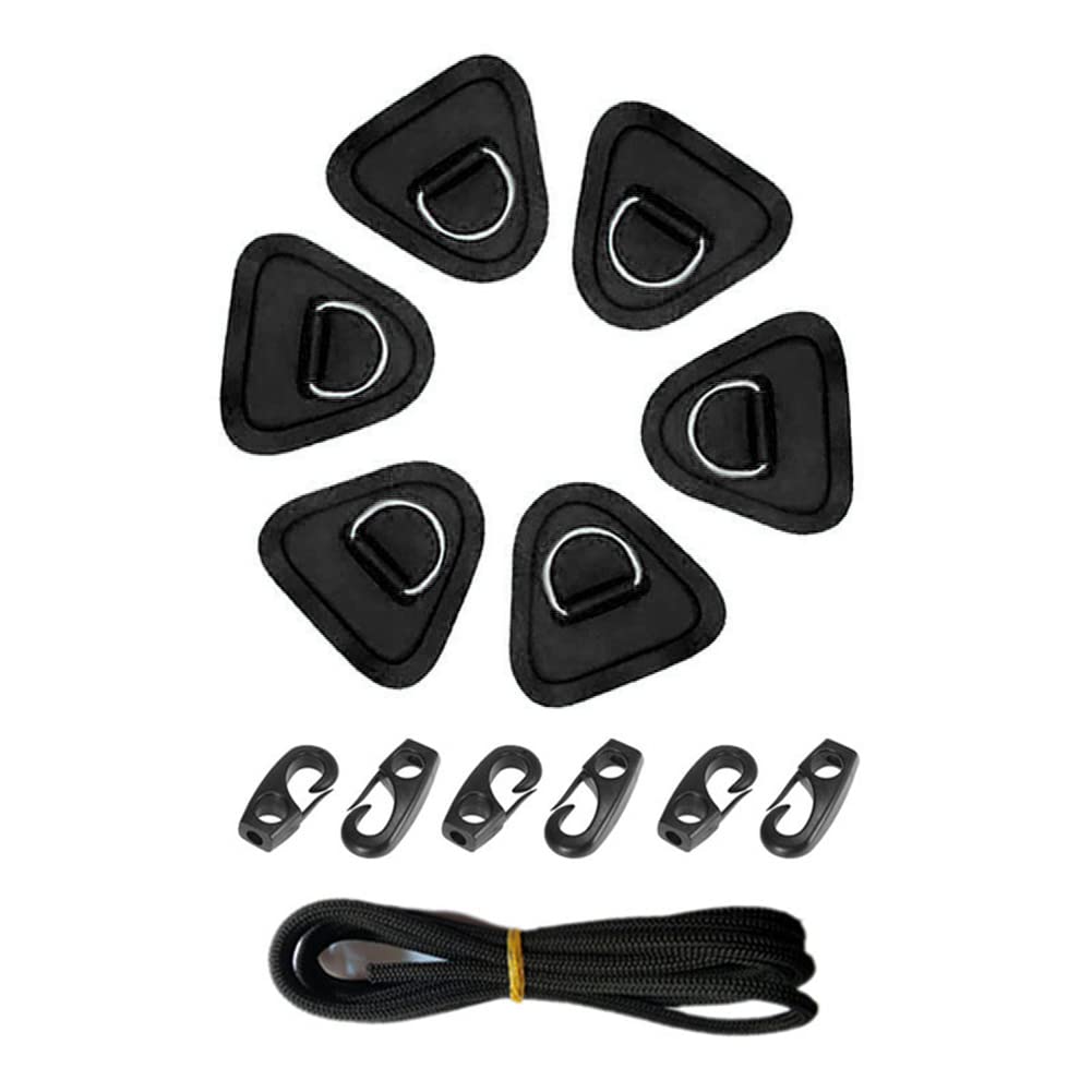 iSpchen Kajak D-Ring-Pad,6 Stück Edelstahl D-Ring-Patch PVC D-Ring Stand-Up Paddleboard PVC-Patch Kajak D Ring Haken mit Bungee-Seil für Kajaks,SUP,Schlauchboote Kanu Kajak Deck Zubehör iSpchen Kajak D-Ring-Pad,6 Stück Edelstahl D-Ring-Patch PVC D-Ring Stand-Up Paddleboard PVC-Patch Kajak D Ring Haken mit Bungee-Seil für Kajaks,SUP,Schlauchboote Kanu Kajak Deck Zubehör von iSpchen
