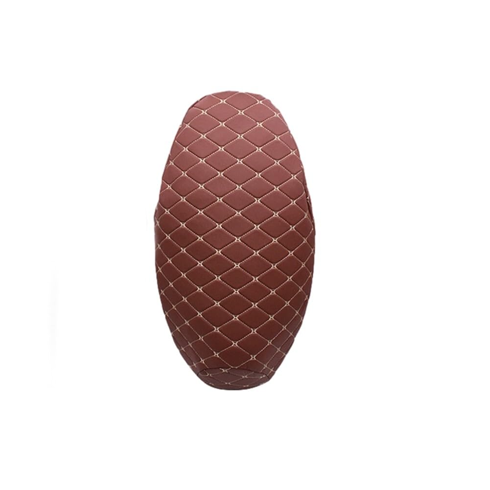 iSpchen Leder Motorrad Sitzkissenbezug verdickter Motorrad Sitzbezug Sonnenschutz Wasserdicht Atmungsaktiv Sitzpolster Sitzschutz Sattelbezug für Motorräder,Motorroller,Braun,XL von iSpchen
