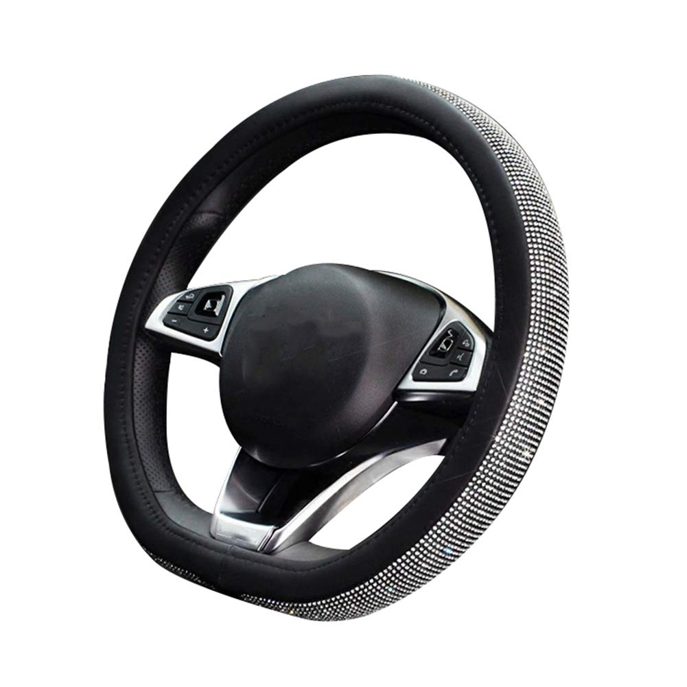 iSpchen Lenkradbezug Glitzer lenkradabdeckung Universal 38CM Auto Lenkradhülle Lenkrad Abdeckung PU-Leder lenkradschutz Abdeckung mit Strasssteinen Auto Lenkradschoner Schwarz für Damen und Mädchen iSpchen Lenkradbezug Glitzer lenkradabdeckung Universal 38CM Auto Lenkradhülle Lenkrad Abdeckung PU-Leder lenkradschutz Abdeckung mit Strasssteinen Auto Lenkradschoner Schwarz für Damen und Mädchen von iSpchen