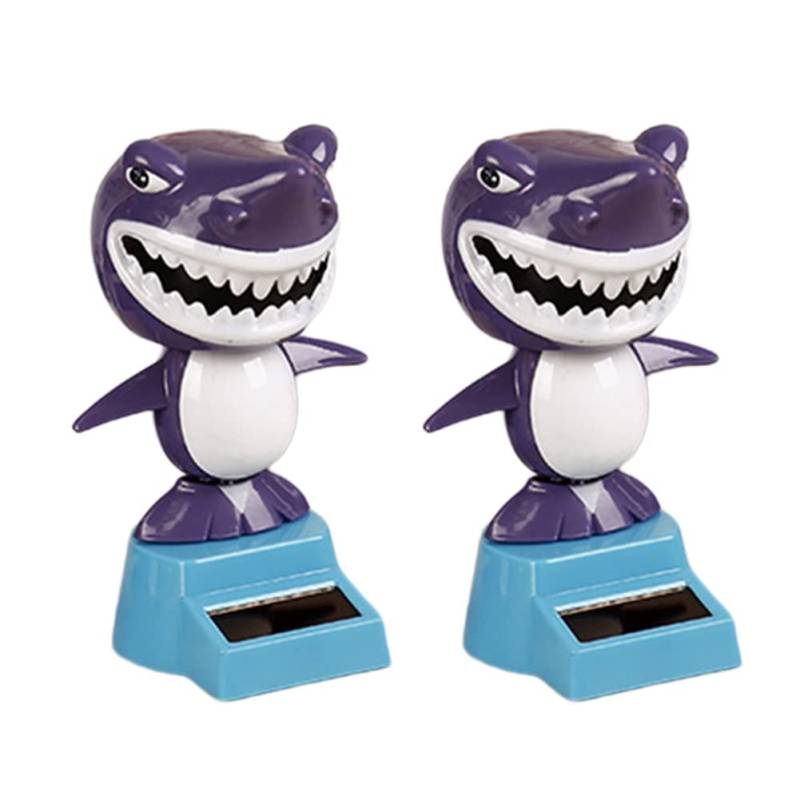 iSpchen Solar Tanz Figur,2 Stück Solarbetriebene Tanzhai Puppen Tanzende Spielzeug Solarfigur Auto Wackelfigur Ornament Tierhai Tanzfigur schwingende Ornamente Auto Armaturenbrett Dekoration von iSpchen