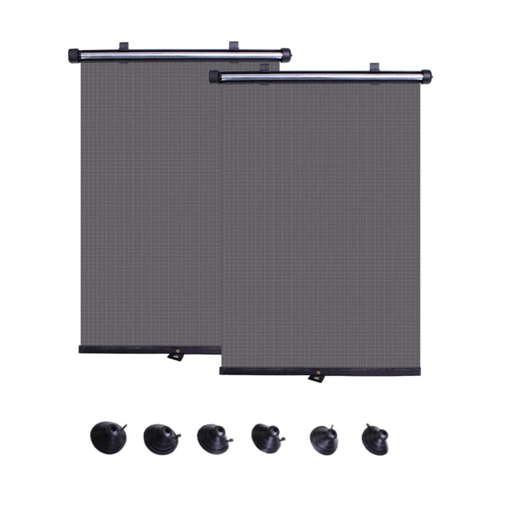 iSpchen Sonnenschutz Auto Sonnenrollo Autofenster Sonnenschutz Kinder Baby Rollos mit Saugnäpfen Auto Seitenfenster Sonnenschutz automatisch ausziehbarer Roll UV-Schutz Windschutzscheibe Rollos von iSpchen