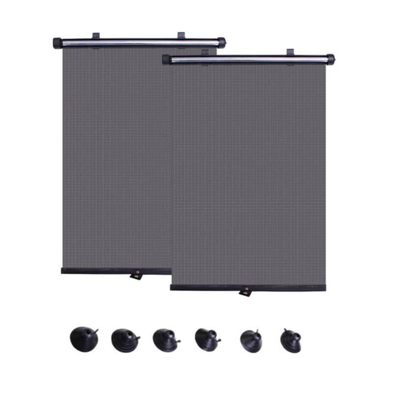 iSpchen Sonnenschutz Auto Sonnenrollo Autofenster Sonnenschutz Kinder Baby Rollos mit Saugnäpfen Auto Seitenfenster Sonnenschutz automatisch ausziehbarer Roll UV-Schutz Windschutzscheibe Rollos von iSpchen