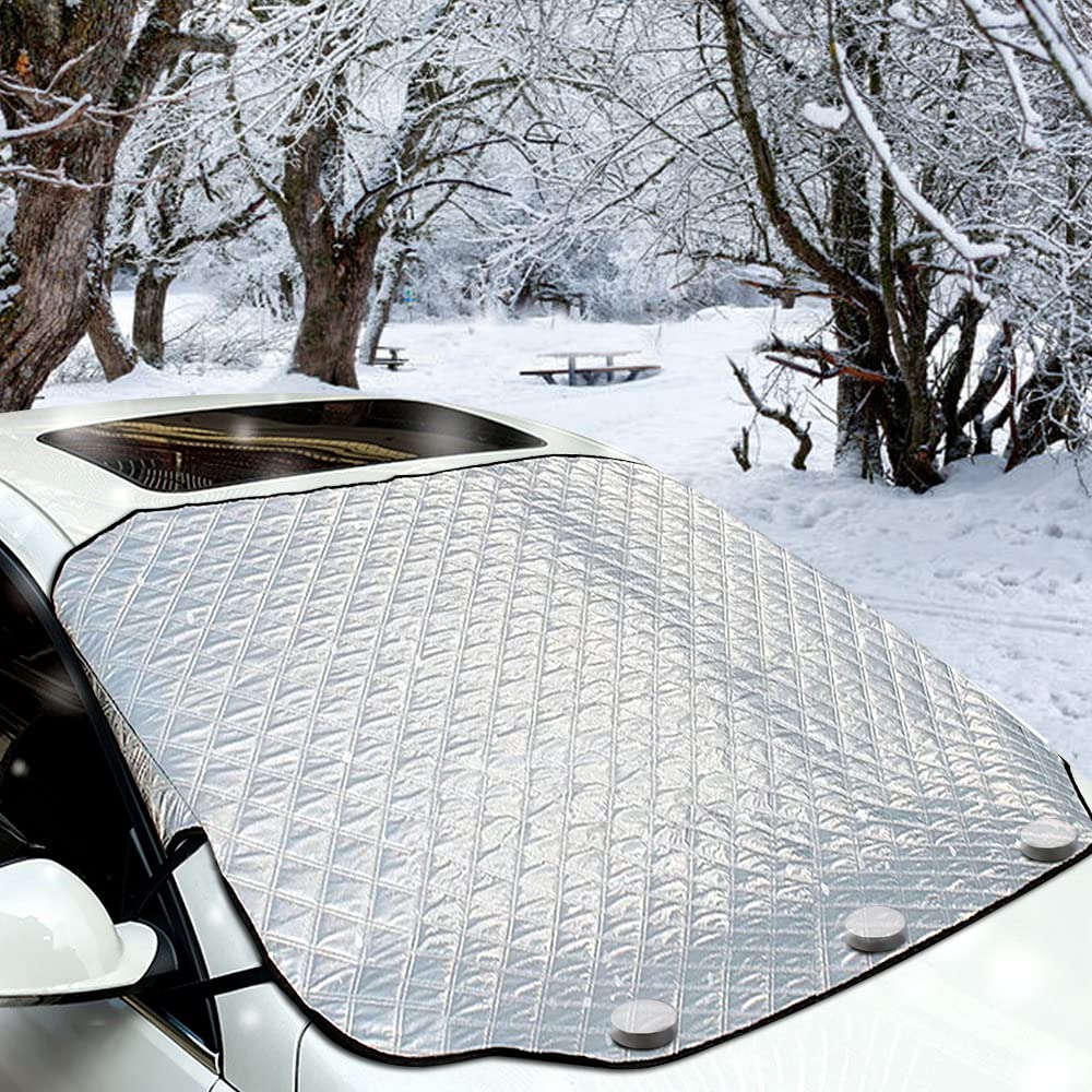 iZoeL Magnetische Frontscheibenabdeckung Auto Frontscheibe Frostschutz Sonnenschutz Schneeschutz Windschutz Eisschutz Abdeckung für Standard Auto (183*116CM) von iZoeL