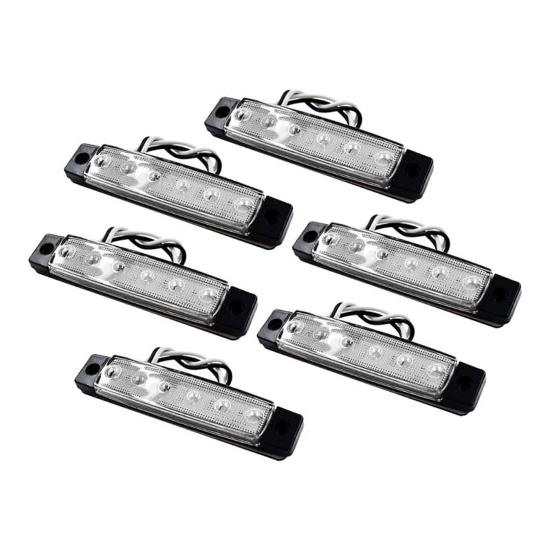 ibasenice 6 Stück 6 6 LED Bootsbeleuchtung Utility-LED-Innenbeleuchtung Innere Wasser Boot Dekorationslichter Boot Hecklichter Gebrauchsstreifenlicht Lichter für Pontonboote Abs Weiß von ibasenice