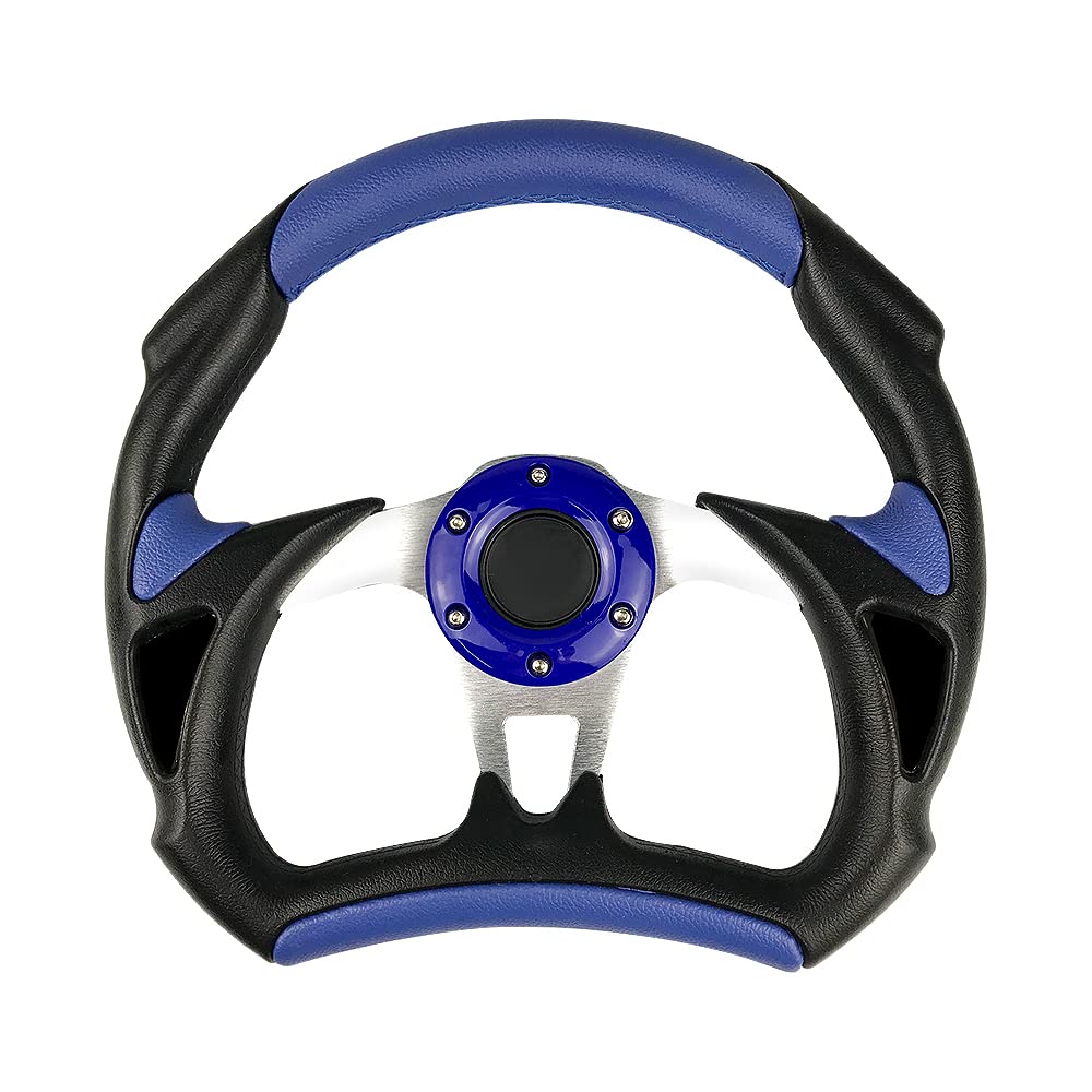 idain Universelle Passform 320 mm Durchmesser Rennrad-Lenkrad aus Leder (blau). von idain