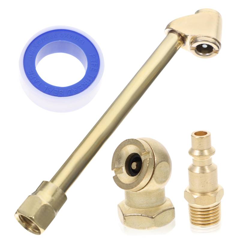 ifundom 1Satz Messing Luft Chuck Set Teiliges Adapter Set Für Reifeninflation Langlebig Und Korrosionsbeständig Inflatorschlauchadapter Und Reifeninflatorbefestigung von ifundom