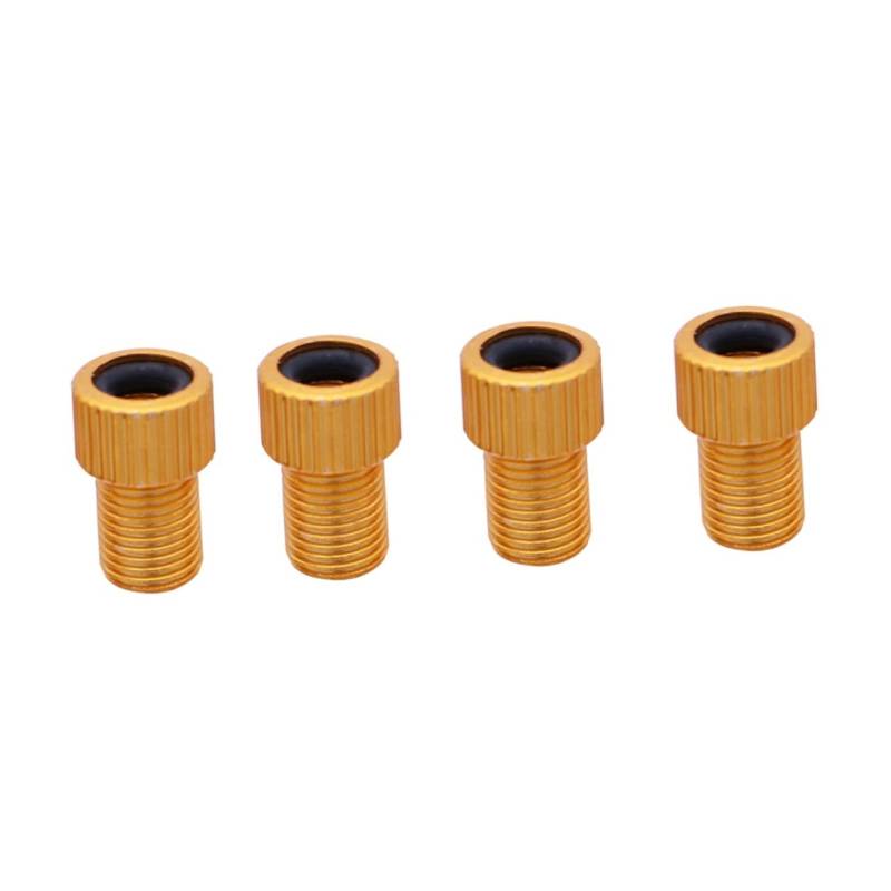 ifundom 4 Stück Luftpumpe für das Fahrrad Pumpenadapter Fahrradadapter Ventiladapter Adapterventil für Fahrradreifen Reifenventilverlängerungsadapter Golden von ifundom
