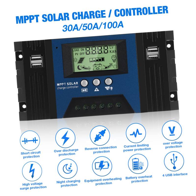 ifundom Solarregler Solarpanel Kleine Ladegeräte Panel Controller Solarstromregler 12 V Solarladeregler 24 V Pv Regler Solarstromregler 24 V Solarsystem Controller von ifundom