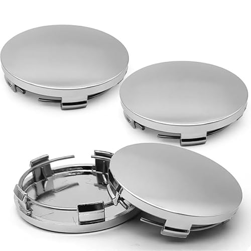 4er Set Silber Radkappen 60mm Außendurchmesser 56mm Innendurchmesser Nabendeckel Universal ABS Radnabenkappen für VW & Audi Radnabenabdeckung Autozubehör von iguTrail