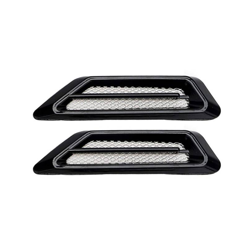 ihreesy 1 paar Auto Seiten Lufteinlass,ABS Lüftungsgitter Abdeckung Auto Dekorative Lufteinlass Motorhauben Abdeckungen Lüftungsgitter Dekorativer Zubehör 17cm x 4.3cm,Schwarz von ihreesy