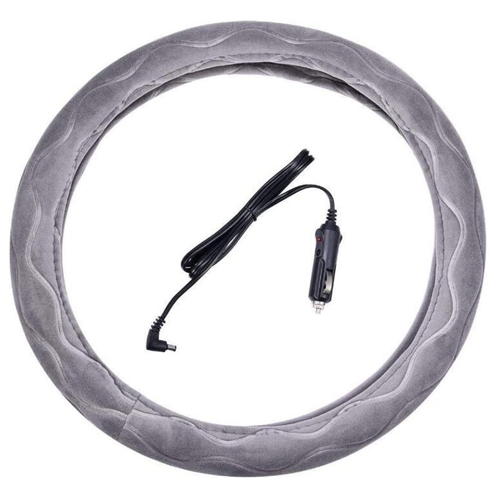 ihreesy 12V Beheizbare Lenkradabdeckung, 38cm Winter Plüsch Lenkradschoner Lenkradbezug Lenkradhülle Heizung Warmer Universel für Auto SUV,Grau ihreesy 12V Beheizbare Lenkradabdeckung, 38cm Winter Plüsch Lenkradschoner Lenkradbezug Lenkradhülle Heizung Warmer Universel für Auto SUV,Grau von ihreesy