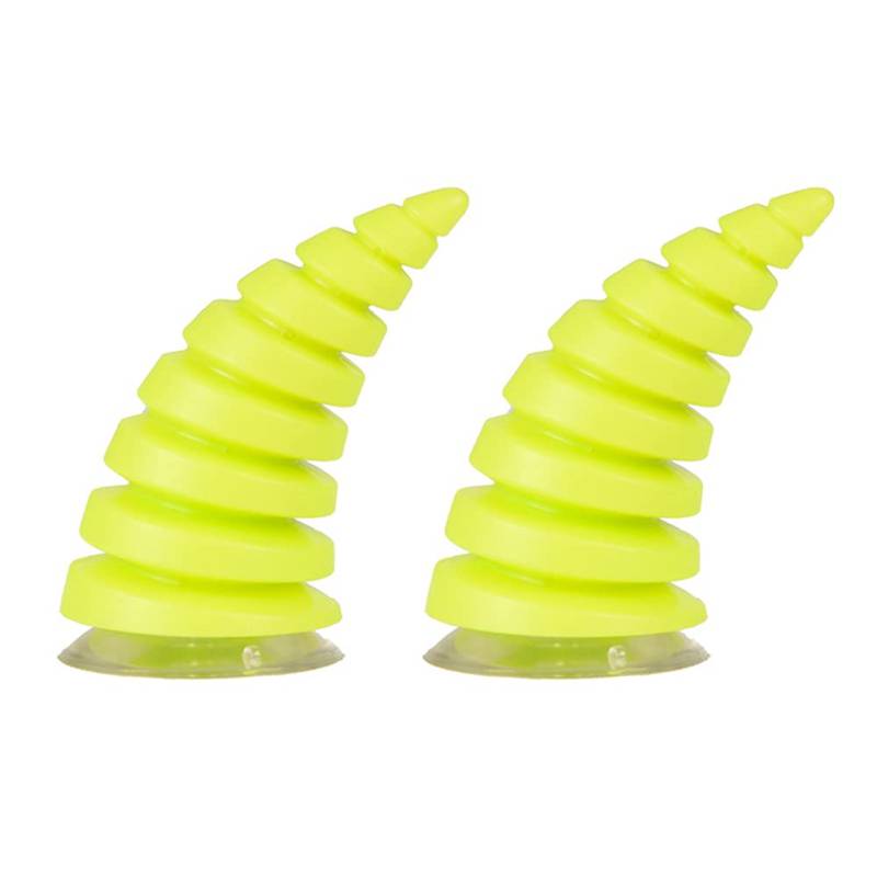 ihreesy 2PCS Motorradhelm Hörner mit Saugnapf,Motorrad Helmdekor UniversalHelm Eckdekoration Ornamente Kopfbedeckung Horn Helmdeko Auto Styling Zubehör für Fahrrad Roller Helm,Hellgelb von ihreesy