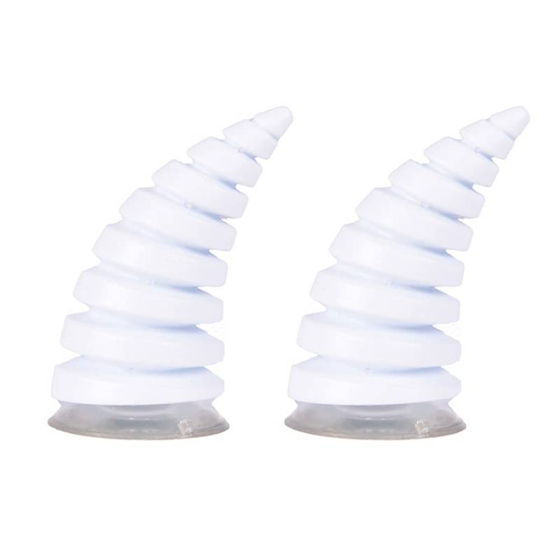 ihreesy 2PCS Motorradhelm Hörner mit Saugnapf,Motorrad Helmdekor UniversalHelm Eckdekoration Ornamente Kopfbedeckung Horn Helmdeko Auto Styling Zubehör für Fahrrad Roller Helm,Weiß von ihreesy