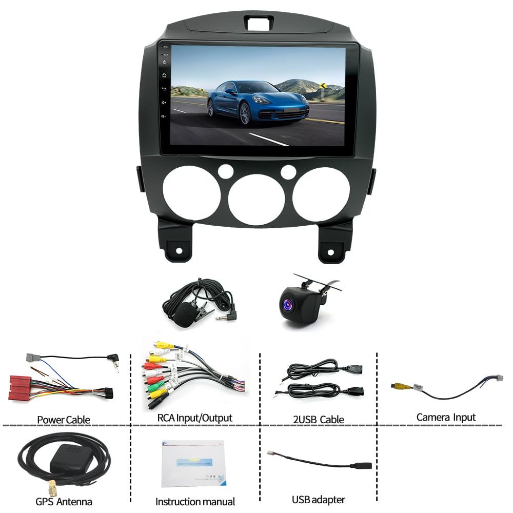 ihreesy 4G+64G Android Autoradio 2 Din kompatibel mit Mazda 2 2007-2013, Android 13 9 Zoll Carplay Android Auto Autoradio mit GPS Navi WiFi Mirror Link FM/RDS Radio SWC Rückfahrkamera ihreesy 4G+64G Android Autoradio 2 Din kompatibel mit Mazda 2 2007-2013, Android 13 9 Zoll Carplay Android Auto Autoradio mit GPS Navi WiFi Mirror Link FM/RDS Radio SWC Rückfahrkamera von ihreesy