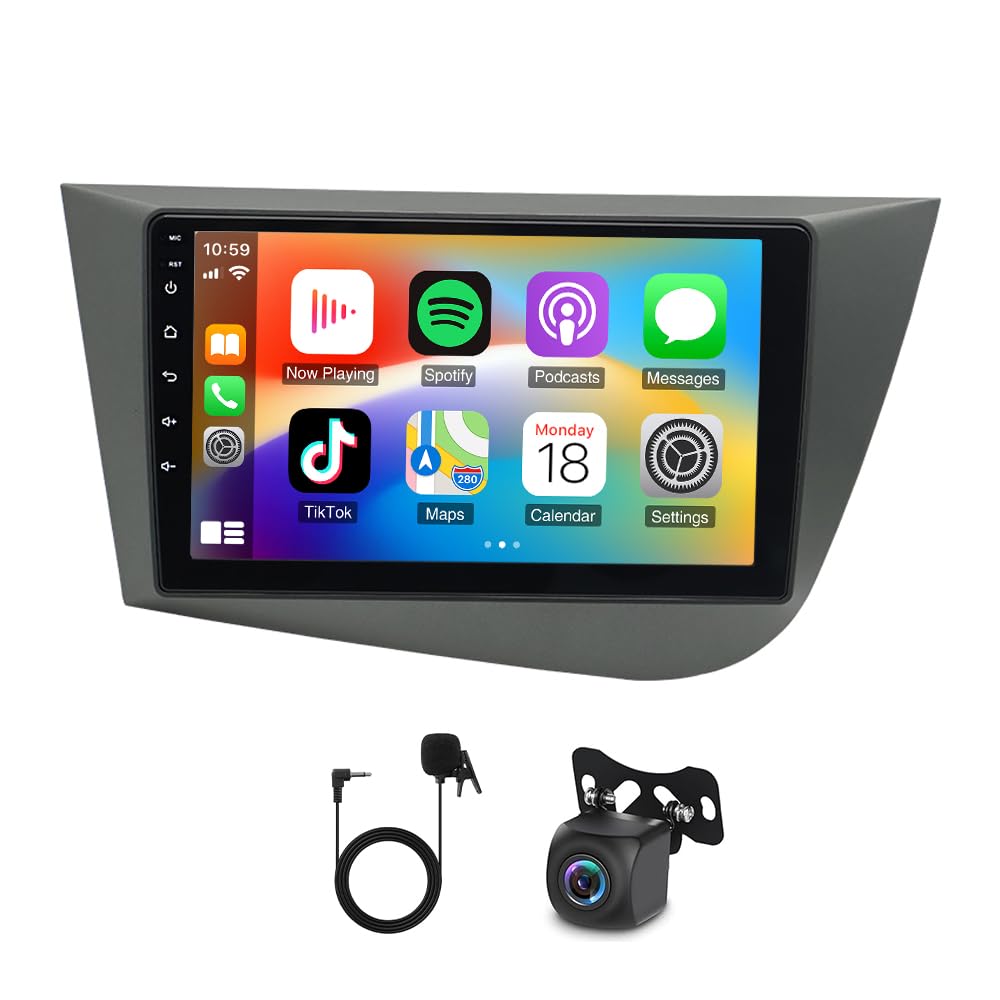 ihreesy 4G+64G Android Autoradio 2 Din kompatibel mit Seat Leon 2005-2013, Android 14 9 Zoll Carplay Android Auto Autoradio mit GPS Navi WiFi Mirror Link FM/RDS Radio SWC Rückfahrkamera ihreesy 4G+64G Android Autoradio 2 Din kompatibel mit Seat Leon 2005-2013, Android 14 9 Zoll Carplay Android Auto Autoradio mit GPS Navi WiFi Mirror Link FM/RDS Radio SWC Rückfahrkamera von ihreesy