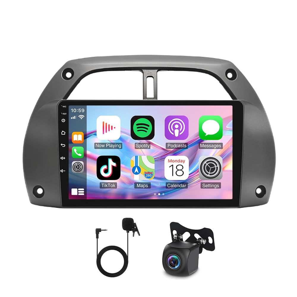 ihreesy 4G+64G Android Autoradio 2 Din kompatibel mit Toyota RAV4 2001-2006, Android 14 9 Zoll Carplay Android Auto Autoradio mit GPS Navi WiFi Mirror Link FM/RDS Radio SWC Rückfahrkamera ihreesy 4G+64G Android Autoradio 2 Din kompatibel mit Toyota RAV4 2001-2006, Android 14 9 Zoll Carplay Android Auto Autoradio mit GPS Navi WiFi Mirror Link FM/RDS Radio SWC Rückfahrkamera von ihreesy