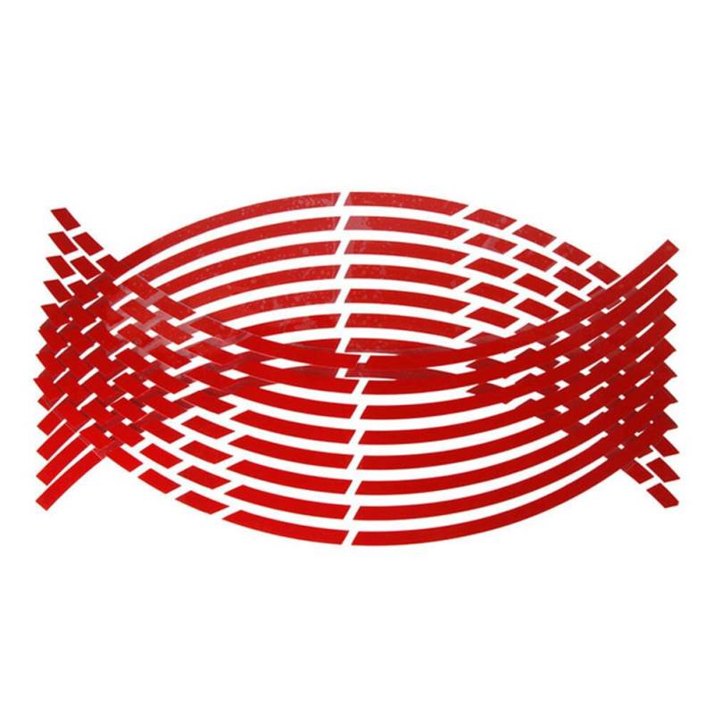 ihreesy Auto Felgenaufkleber, 16 Stück Radaufkleber Felgen Klebestreifen Auto Nabenaufkleber Reifendeko Klebeband Reflektierende Aufkleber Reifenband Speichenreflektoren Nadelstreifen,Rot von ihreesy